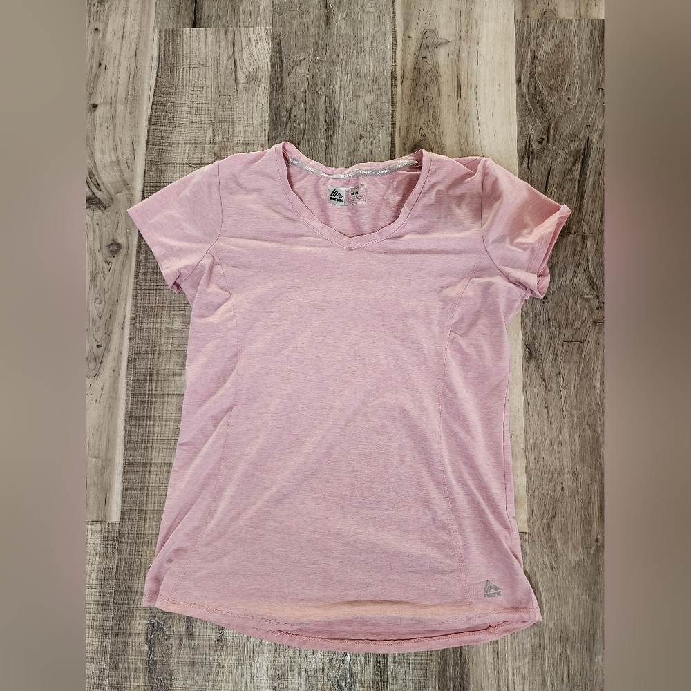 Reebok Light Pink V-Neck Short Sleeve Tee